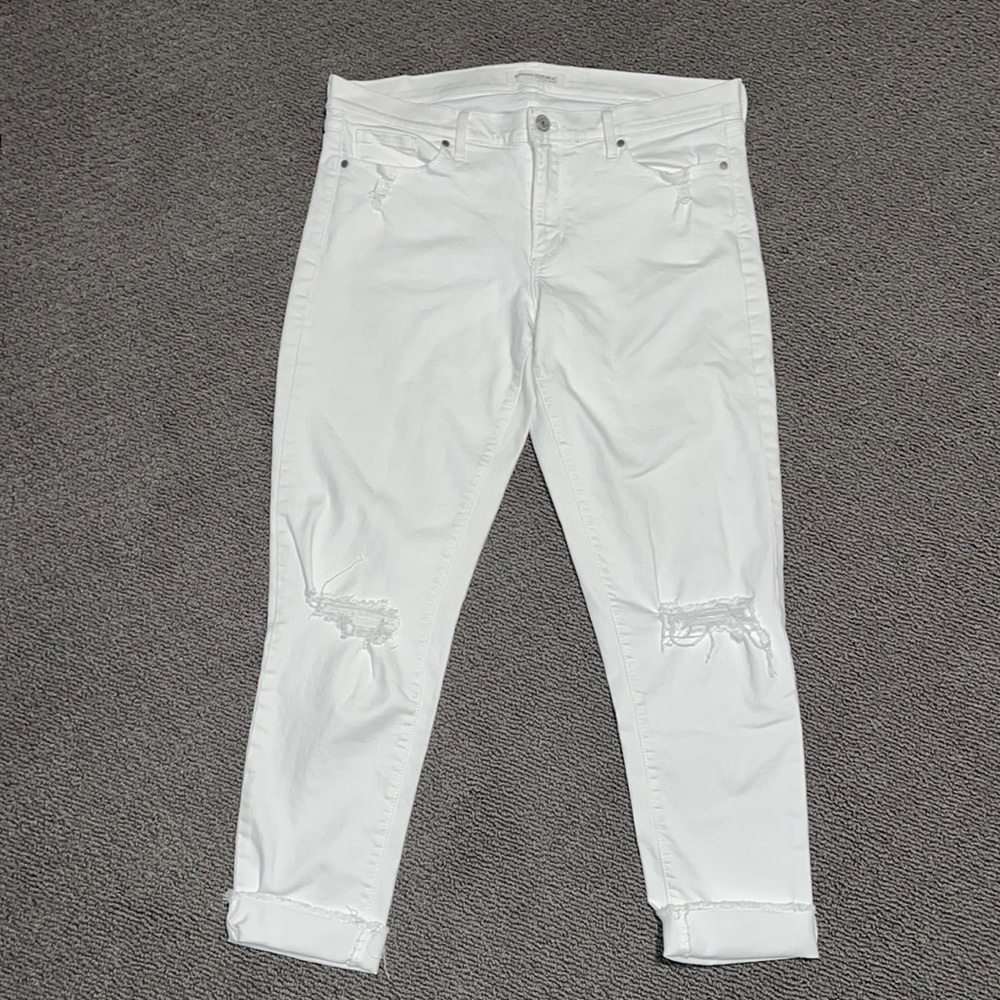 banana republic white skinny ankle jeans
